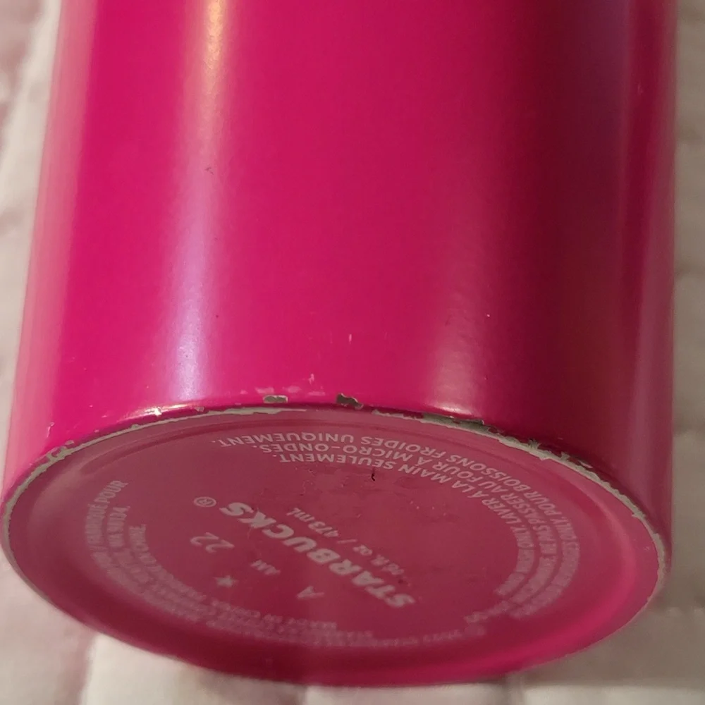 Starbucks 2022 Hot Pink Stainless Steel Cold Brew 16oz Travel Tumbler Barbiecore